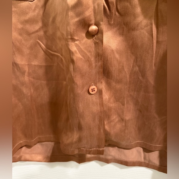 Dana Buchman Copper 100% Silk Top Fabric buttons - Picture 3 of 7
